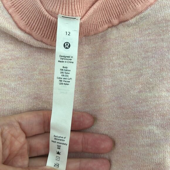 Lululemon silk blend crewneck sweater pink 12 - Picture 6 of 6